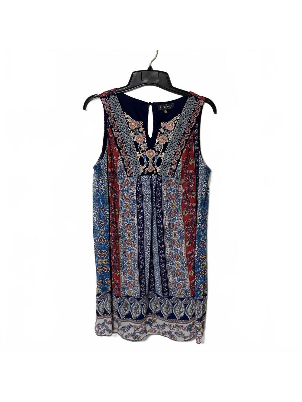 Luxology Artsy Women's Sleeveless Boho Indie Style Paisley Print Dress Size 14
